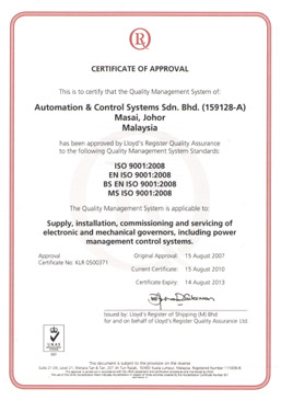 Certificate of Approval - Quality